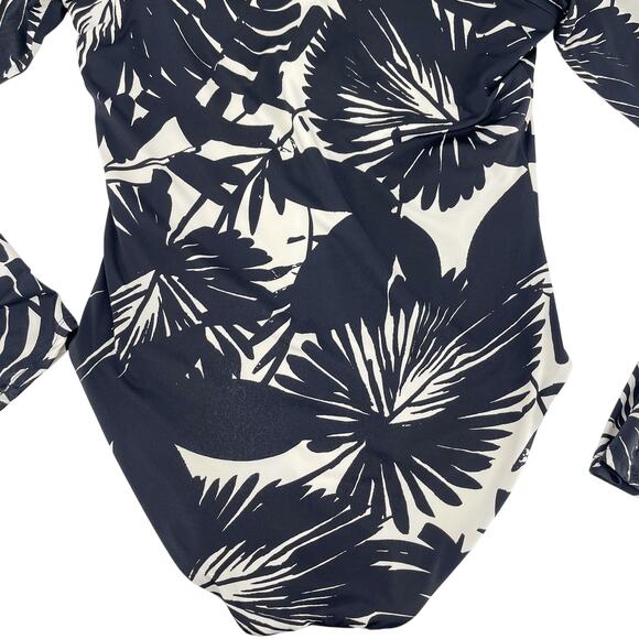 Trina Turk Lennox One Piece Swimsuit Long Sleeve Zip Rash Guard Paddle Suit XL - Picture 9 of 12